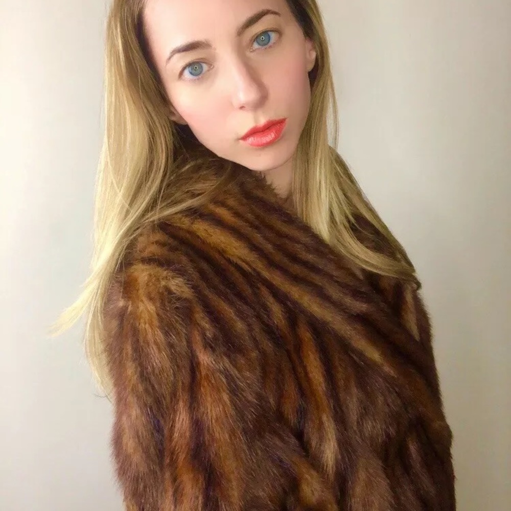 Vintage Mink Marmot Fur Coat - Picture 2 of 6